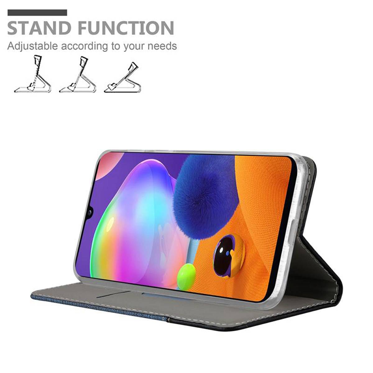 Cadorabo Hülle für Samsung Galaxy A31 Schutzhülle in Blau Handy Hülle Etui Book Case Cover