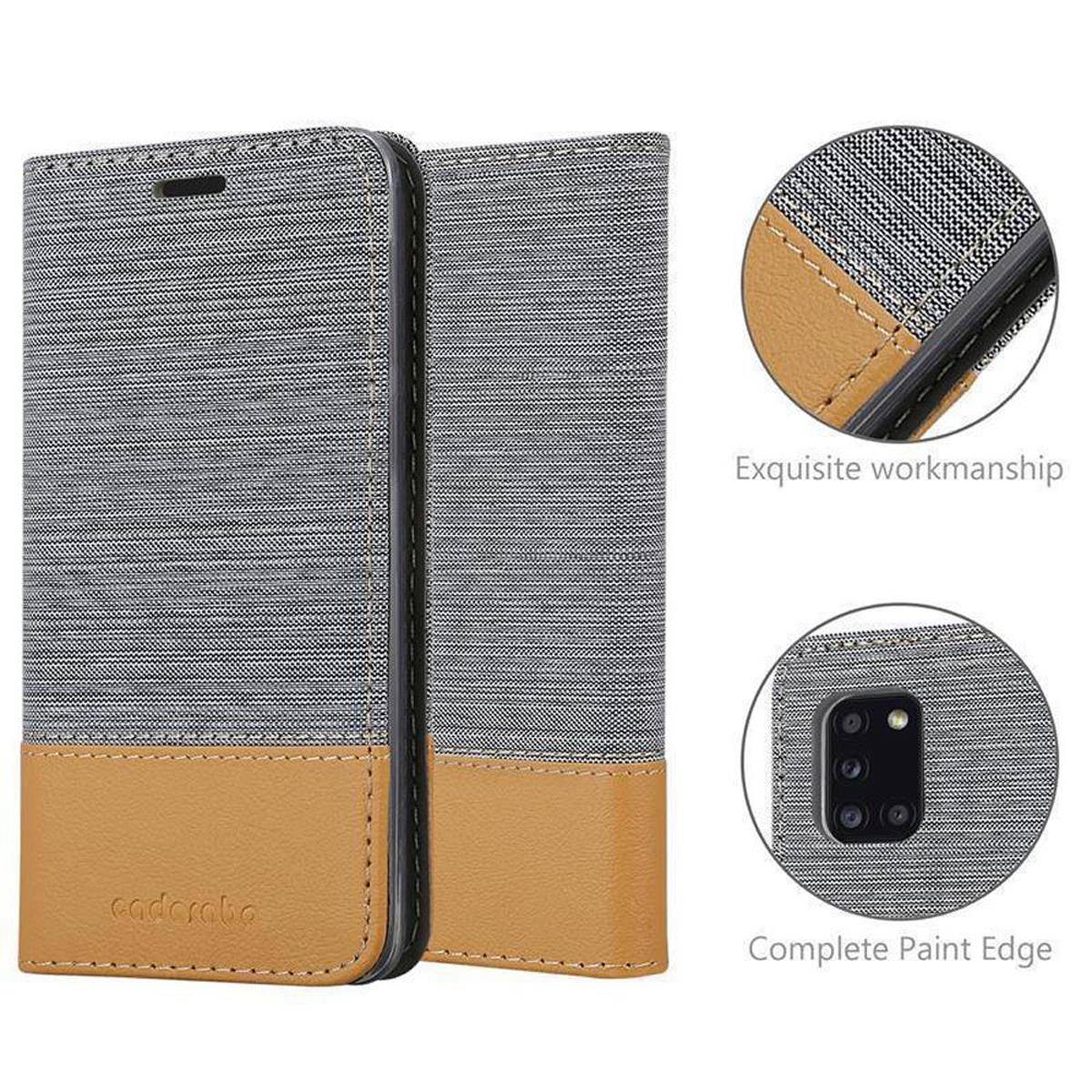 Cadorabo Hülle für Samsung Galaxy A31 Schutzhülle in Grau Handy Hülle Etui Book Case Cover