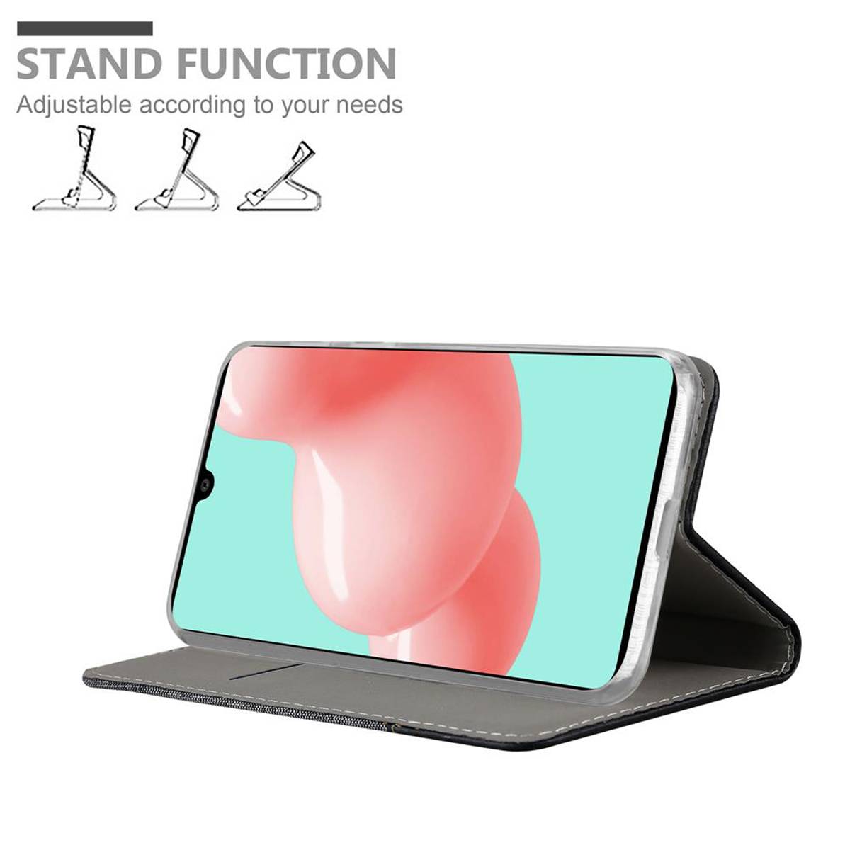 Cadorabo Hülle für Samsung Galaxy A41 Schutzhülle in Grau Handy Hülle Etui Book Case Cover