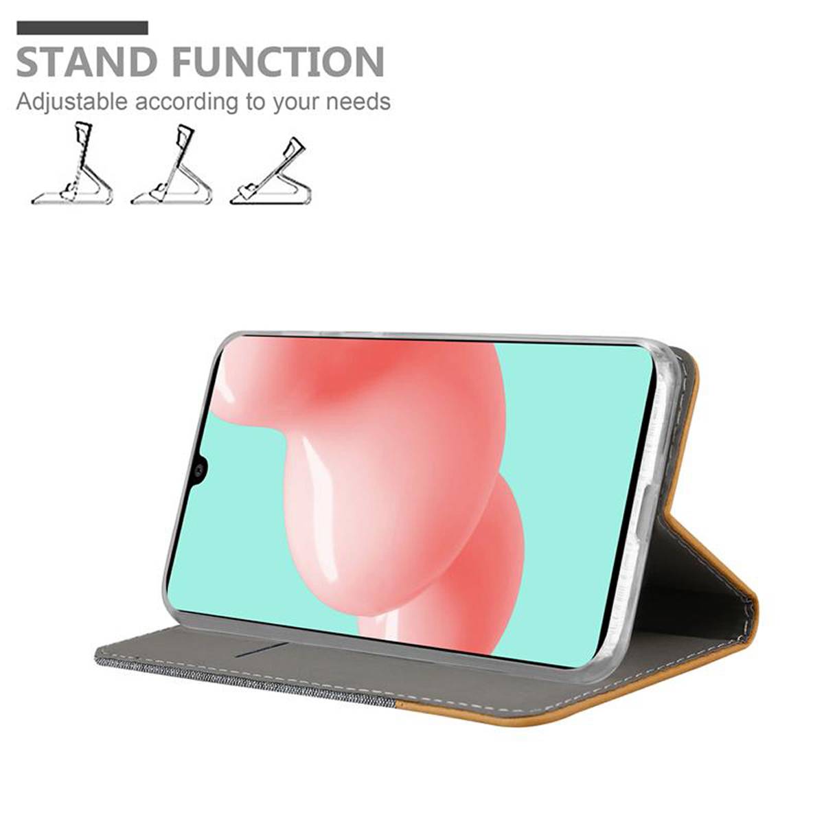 Cadorabo Hülle für Samsung Galaxy A41 Schutzhülle in Grau Handy Hülle Etui Book Case Cover