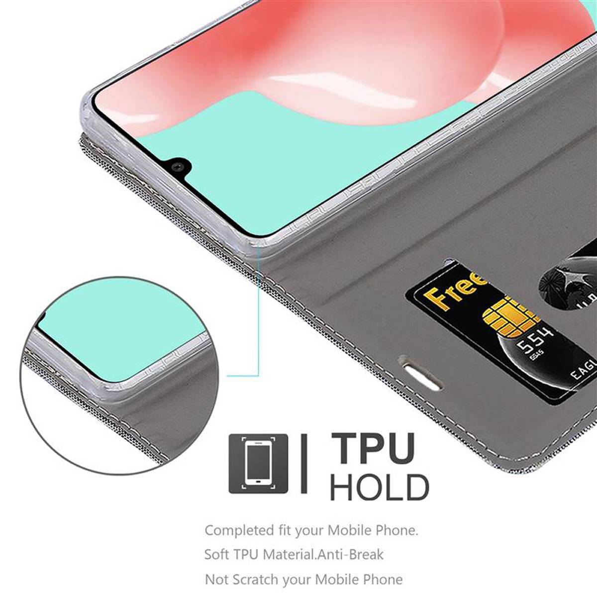 Cadorabo Hülle für Samsung Galaxy A41 Schutzhülle in Grau Handy Hülle Etui Book Case Cover