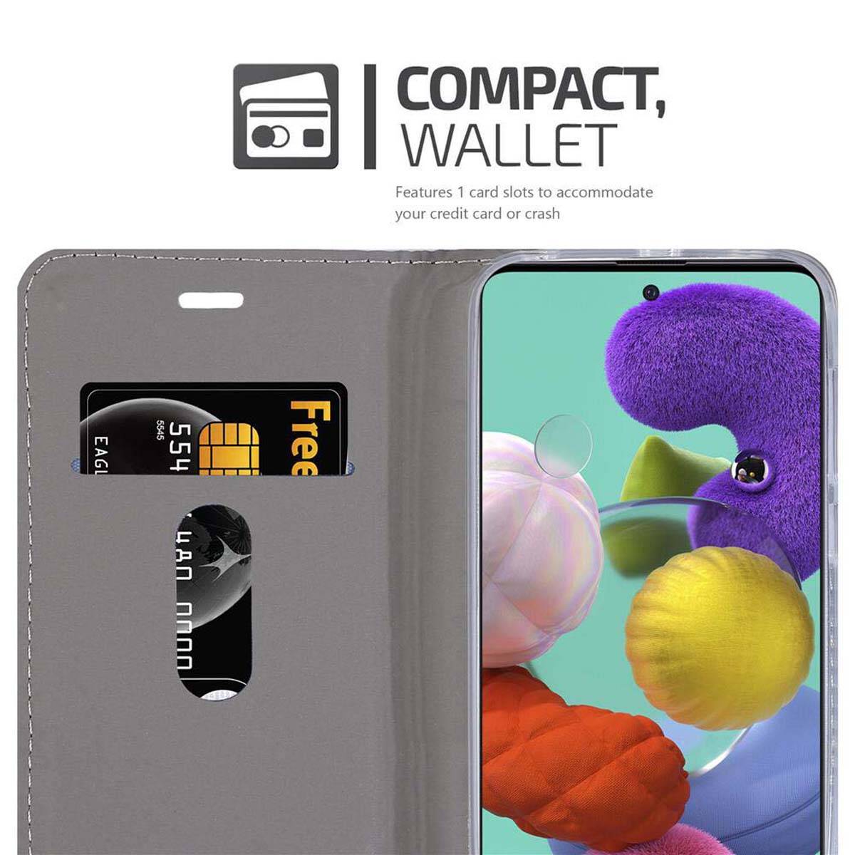 Cadorabo Hülle für Samsung Galaxy A51 4G / M40s Schutzhülle in Grau Handy Hülle Etui Book Case Cover