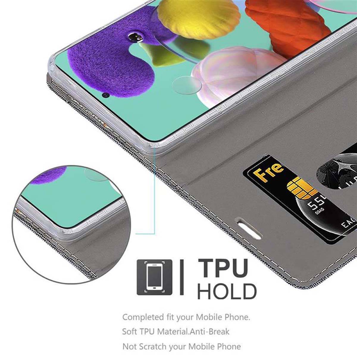 Cadorabo Hülle für Samsung Galaxy A51 4G / M40s Schutzhülle in Grau Handy Hülle Etui Book Case Cover