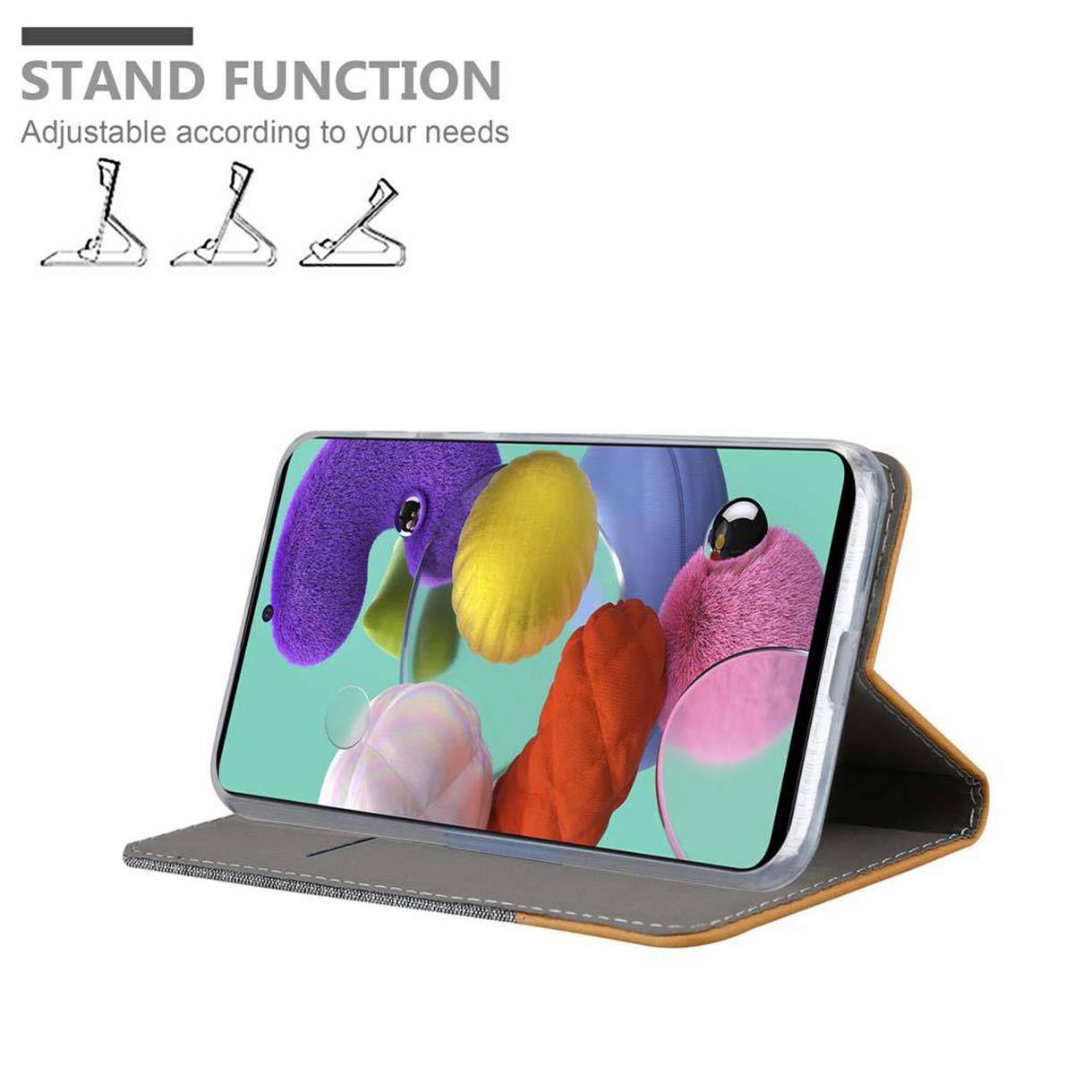 Cadorabo Hülle für Samsung Galaxy A51 4G / M40s Schutzhülle in Grau Handy Hülle Etui Book Case Cover