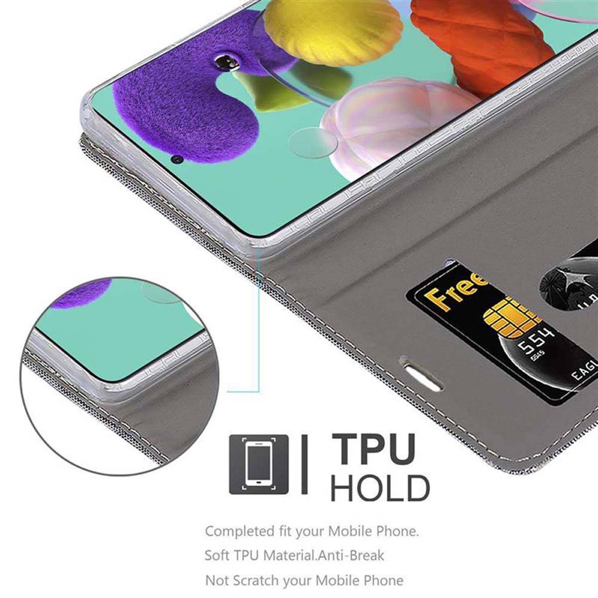 Cadorabo Hülle für Samsung Galaxy A51 4G / M40s Schutzhülle in Grau Handy Hülle Etui Book Case Cover