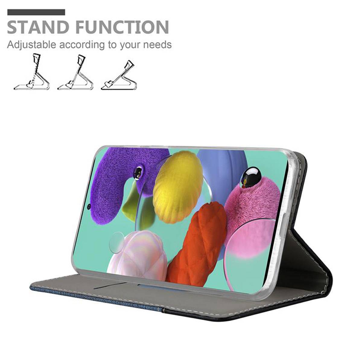 Cadorabo Hülle für Samsung Galaxy A51 5G Schutzhülle in Blau Handy Hülle Etui Book Case Cover