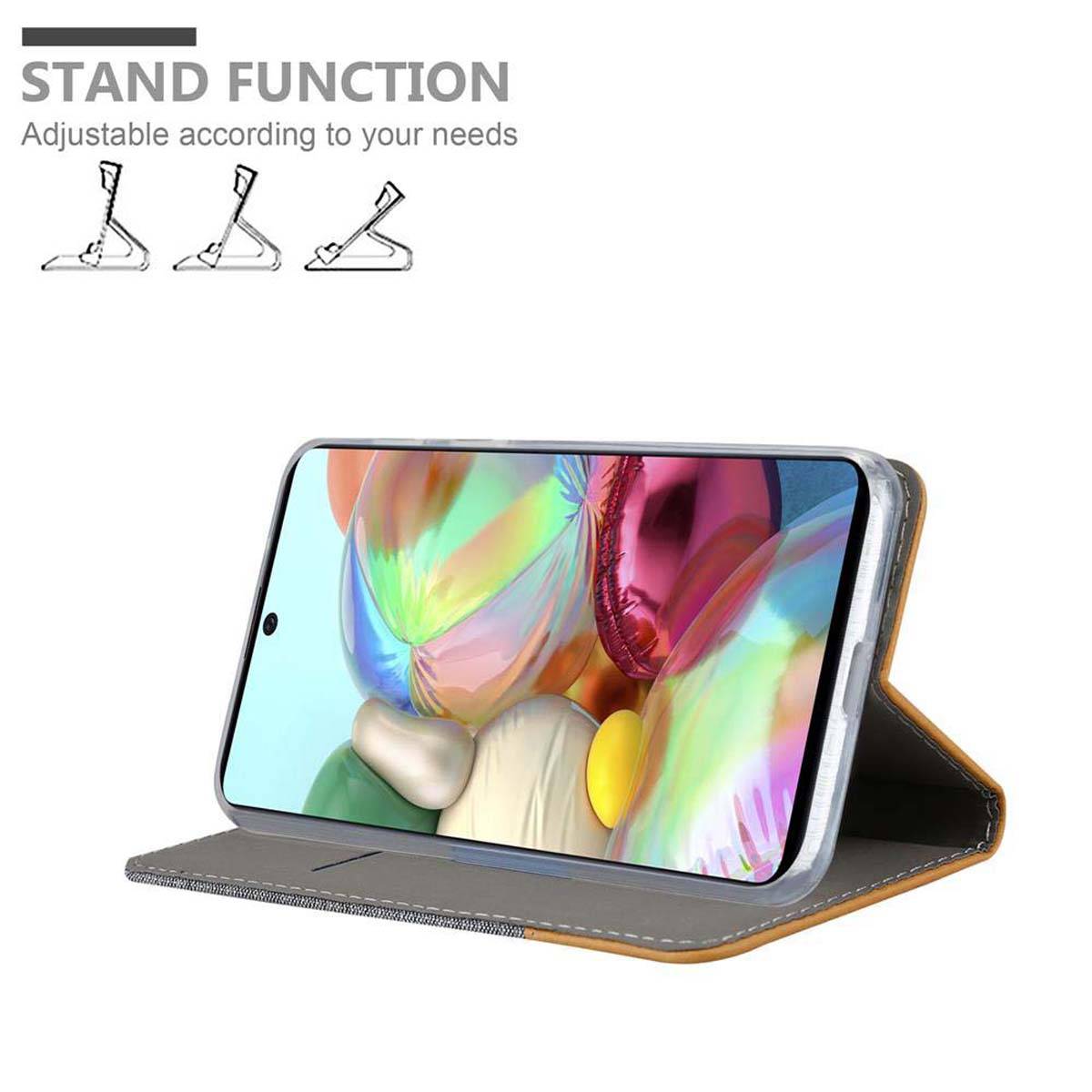 Cadorabo Hülle für Samsung Galaxy A71 4G Schutzhülle in Grau Handy Hülle Etui Book Case Cover