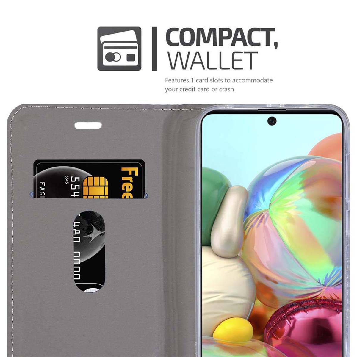 Cadorabo Hülle für Samsung Galaxy A71 4G Schutzhülle in Grau Handy Hülle Etui Book Case Cover