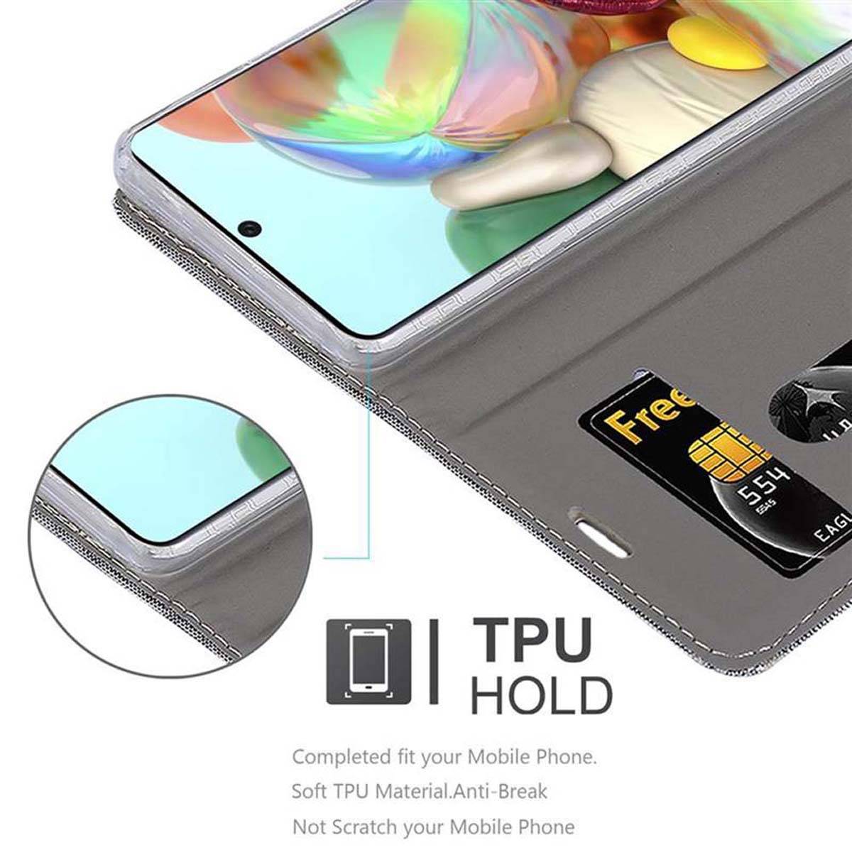 Cadorabo Hülle für Samsung Galaxy A71 4G Schutzhülle in Grau Handy Hülle Etui Book Case Cover