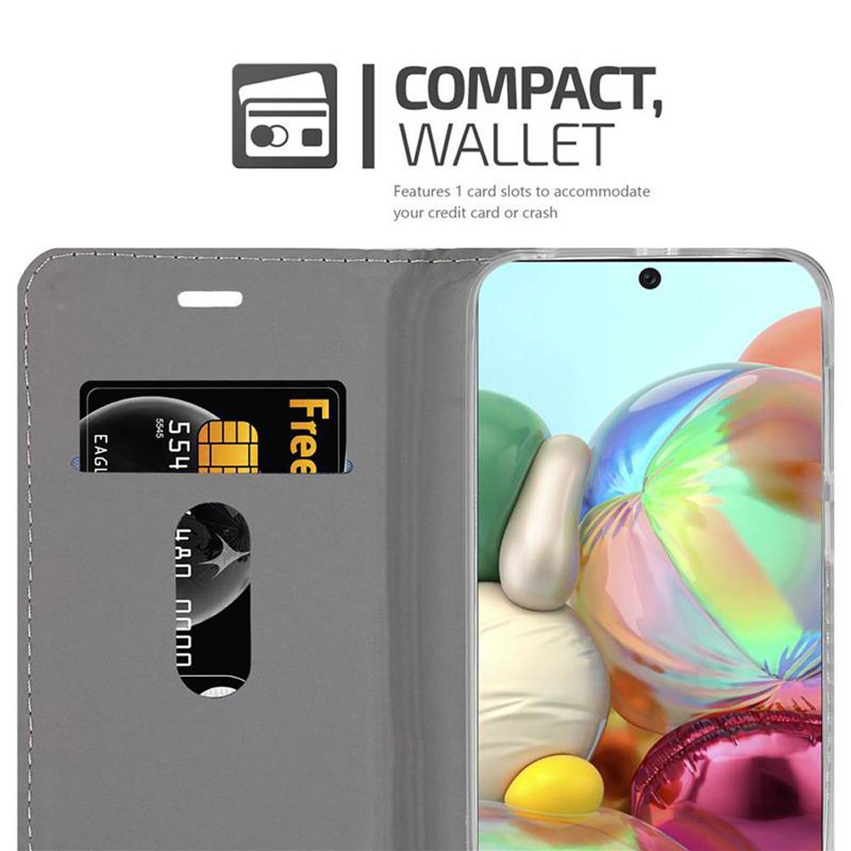 Cadorabo Hülle für Samsung Galaxy A71 5G Schutzhülle in Blau Handy Hülle Etui Book Case Cover