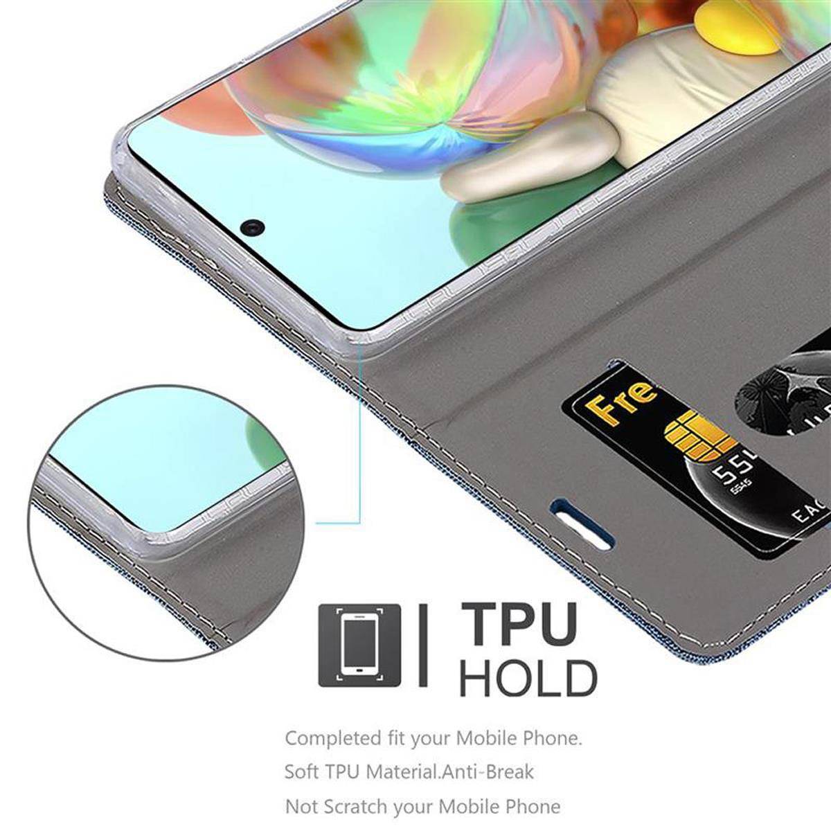 Cadorabo Hülle für Samsung Galaxy A71 5G Schutzhülle in Blau Handy Hülle Etui Book Case Cover