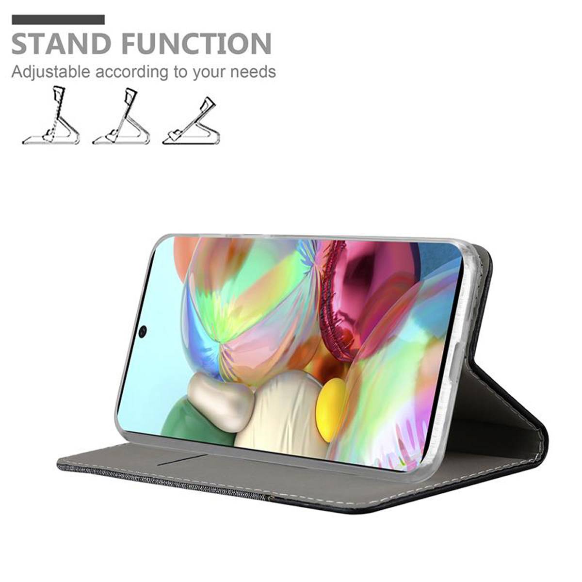 Cadorabo Hülle für Samsung Galaxy A71 5G Schutzhülle in Grau Handy Hülle Etui Book Case Cover