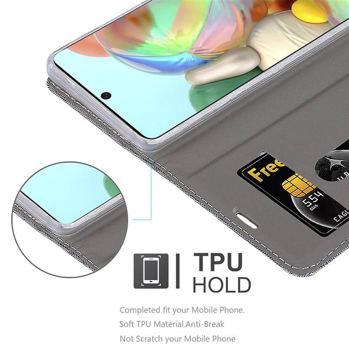 Cadorabo Hülle für Samsung Galaxy A71 5G Schutzhülle in Grau Handy Hülle Etui Book Case Cover