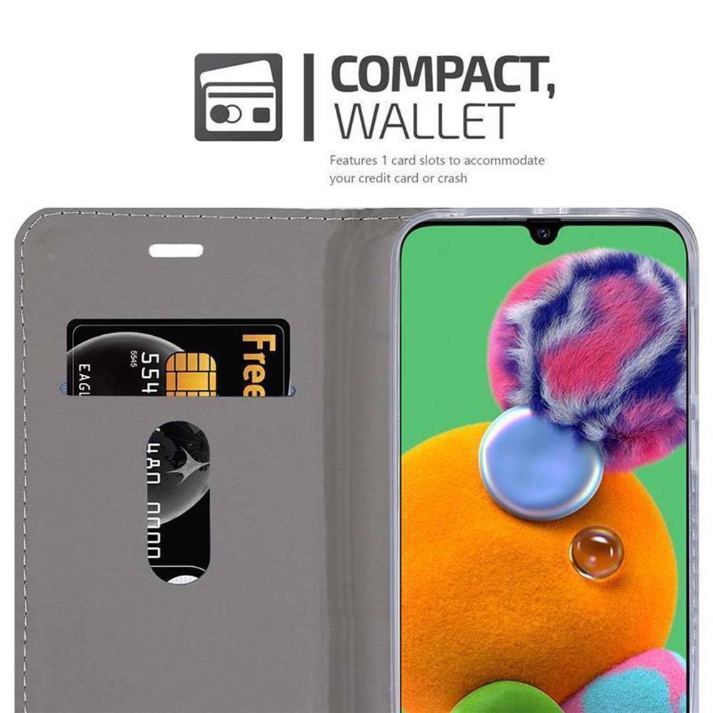 Cadorabo Hülle für Samsung Galaxy A90 5G Schutzhülle in Grau Handy Hülle Etui Book Case Cover