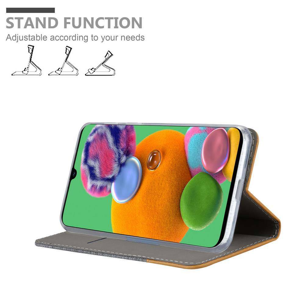 Cadorabo Hülle für Samsung Galaxy A90 5G Schutzhülle in Grau Handy Hülle Etui Book Case Cover