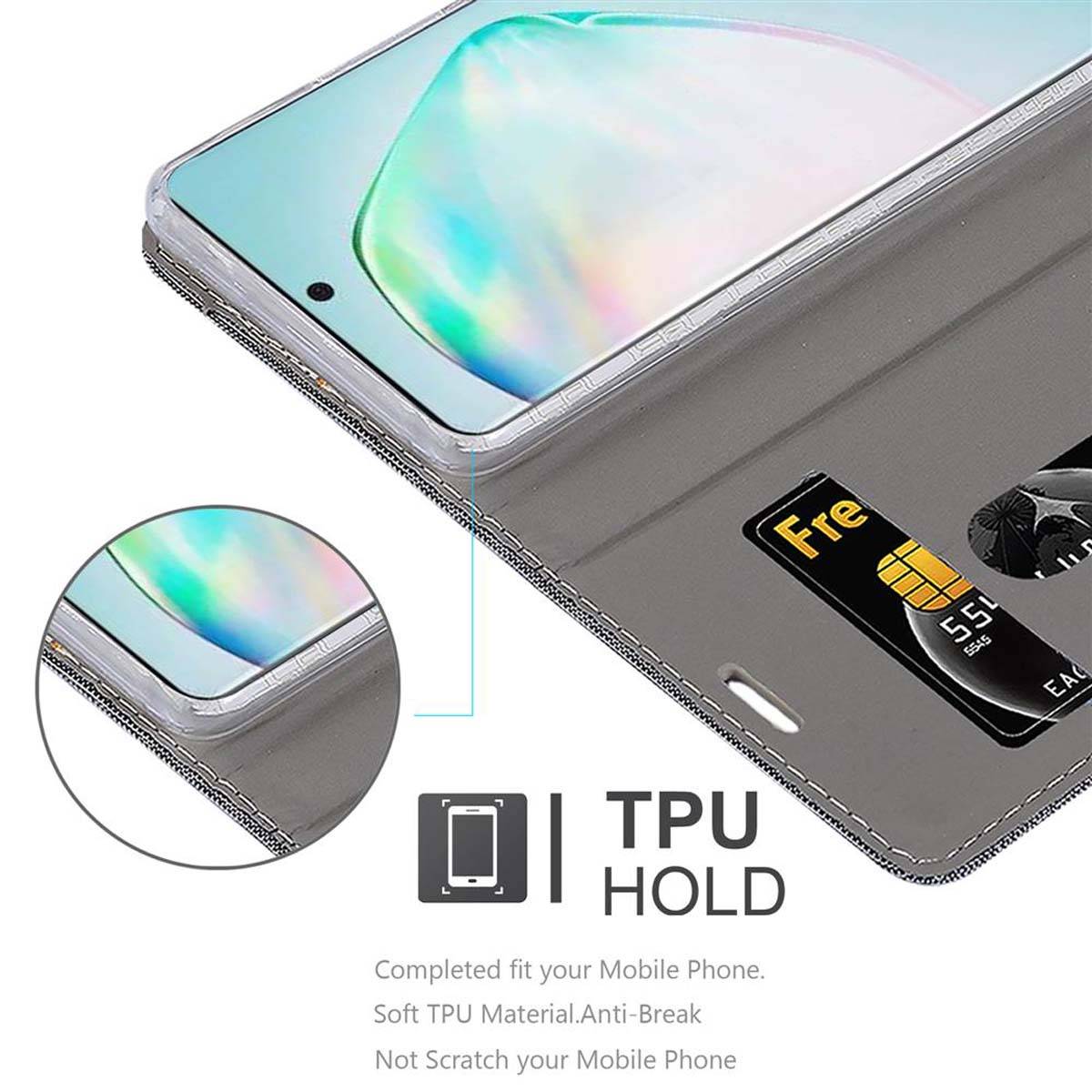 Cadorabo Hülle für Samsung Galaxy A91 / S10 LITE / M80s Schutzhülle in Grau Handy Hülle Etui Book Case Cover