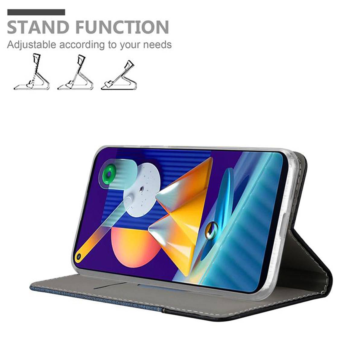 Cadorabo Hülle für Samsung Galaxy A11 / M11 Schutzhülle in Blau Handy Hülle Etui Book Case Cover