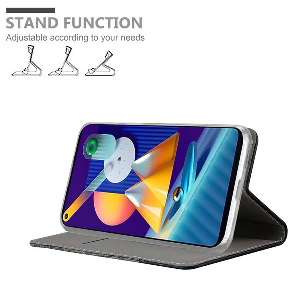 Cadorabo Hülle für Samsung Galaxy A11 / M11 Schutzhülle in Grau Handy Hülle Etui Book Case Cover