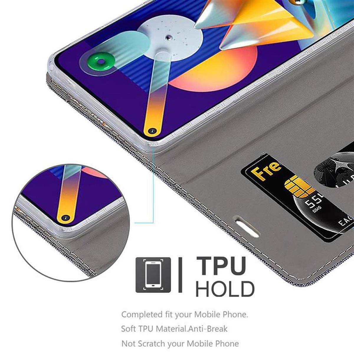 Cadorabo Hülle für Samsung Galaxy A11 / M11 Schutzhülle in Grau Handy Hülle Etui Book Case Cover