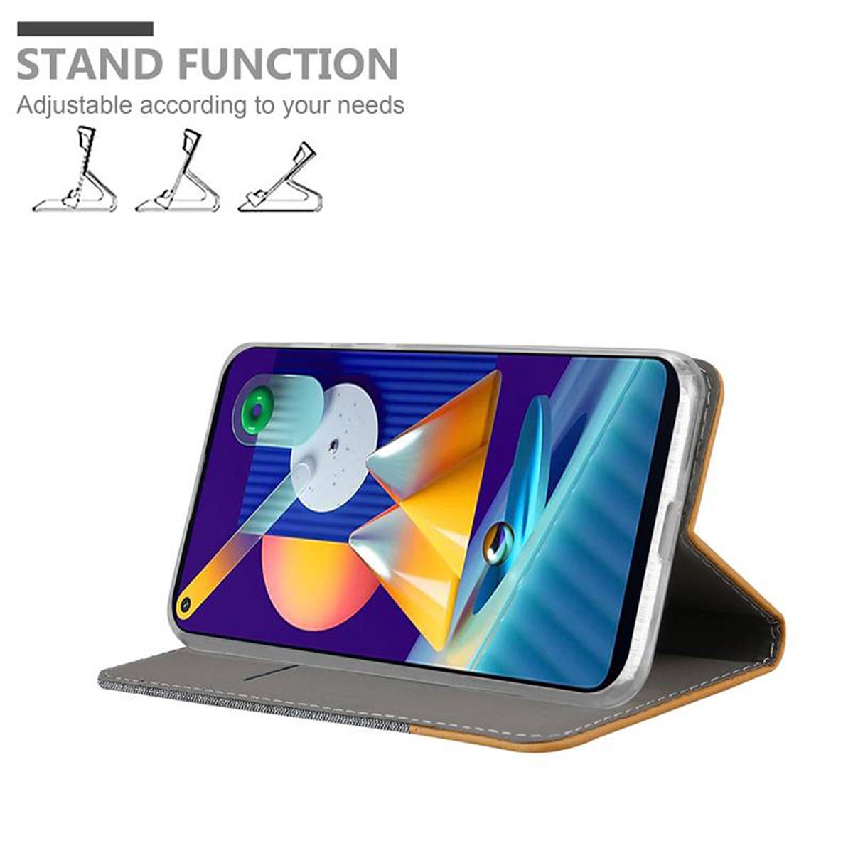 Cadorabo Hülle für Samsung Galaxy A11 / M11 Schutzhülle in Grau Handy Hülle Etui Book Case Cover