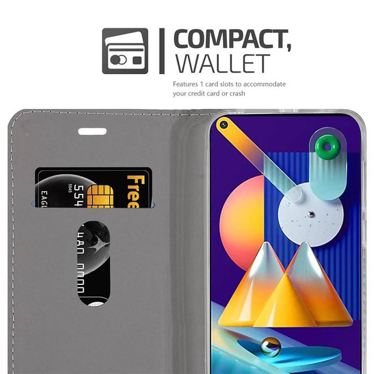 Cadorabo Hülle für Samsung Galaxy A11 / M11 Schutzhülle in Grau Handy Hülle Etui Book Case Cover