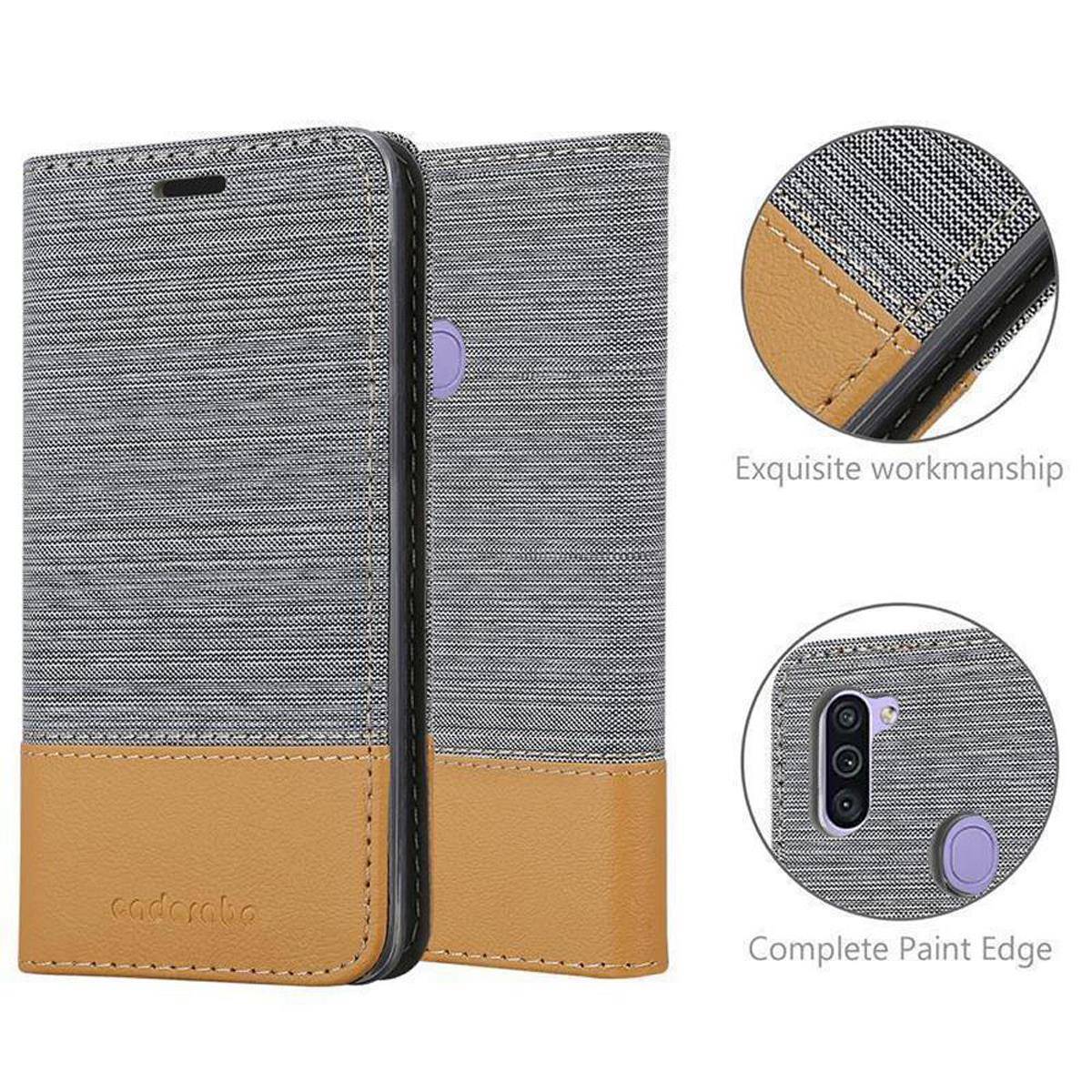 Cadorabo Hülle für Samsung Galaxy A11 / M11 Schutzhülle in Grau Handy Hülle Etui Book Case Cover