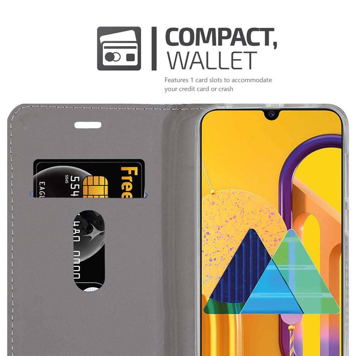 Cadorabo Hülle für Samsung Galaxy M21 / M30s Schutzhülle in Grau Handy Hülle Etui Book Case Cover