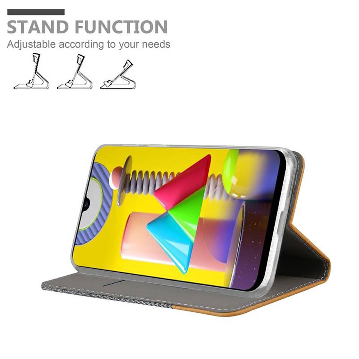 Cadorabo Hülle für Samsung Galaxy M31 Schutzhülle in Grau Handy Hülle Etui Book Case Cover