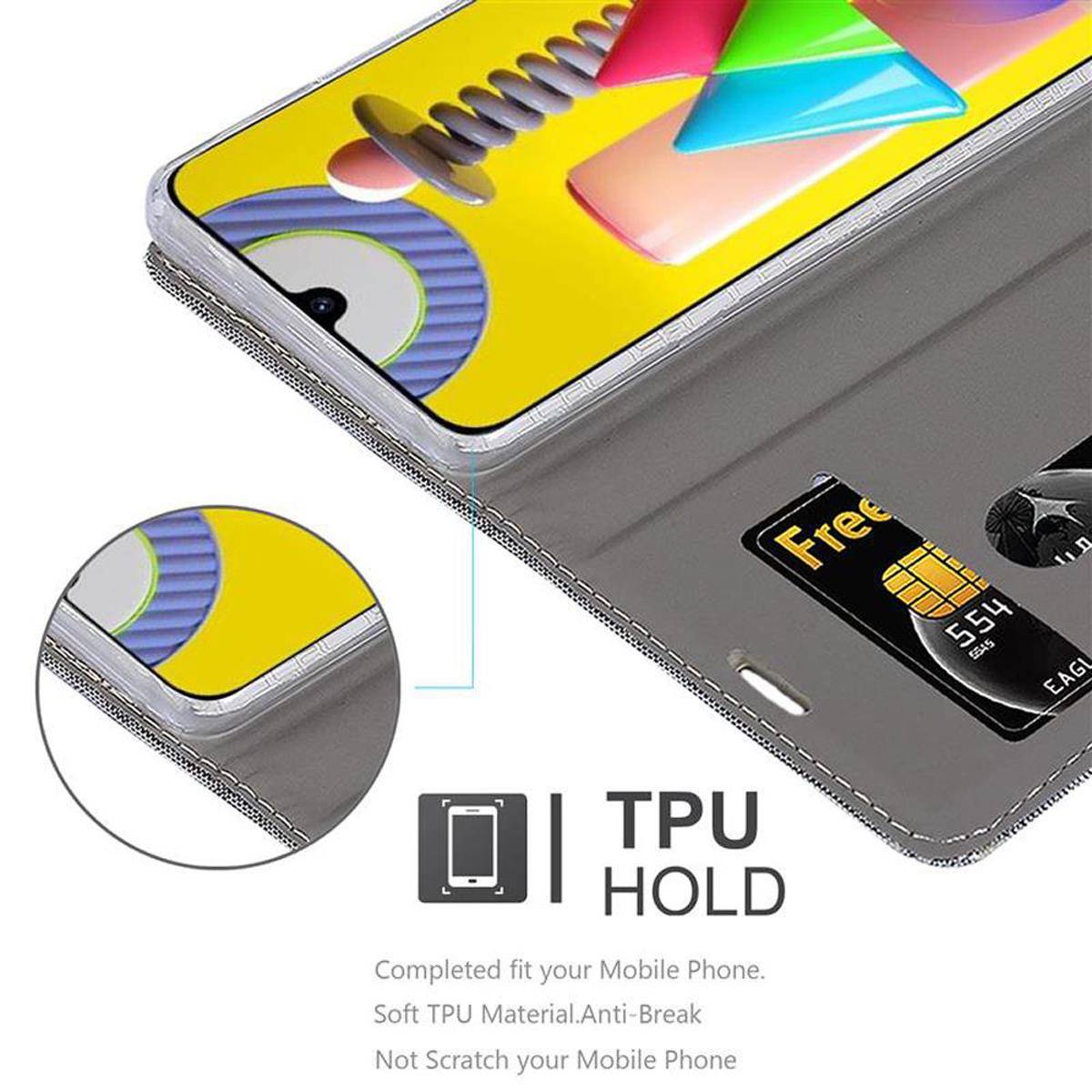 Cadorabo Hülle für Samsung Galaxy M31 Schutzhülle in Grau Handy Hülle Etui Book Case Cover