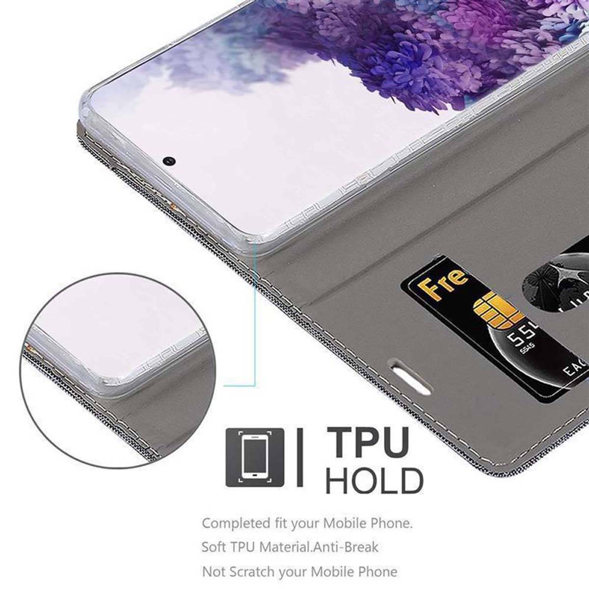 Cadorabo Hülle für Samsung Galaxy S20 ULTRA Schutzhülle in Grau Handy Hülle Etui Book Case Cover