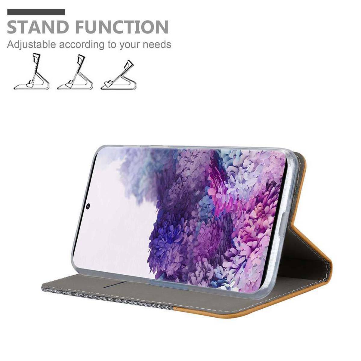 Cadorabo Hülle für Samsung Galaxy S20 ULTRA Schutzhülle in Grau Handy Hülle Etui Book Case Cover