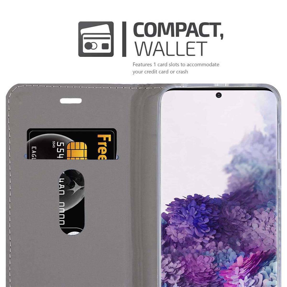 Cadorabo Hülle für Samsung Galaxy S20 ULTRA Schutzhülle in Grau Handy Hülle Etui Book Case Cover