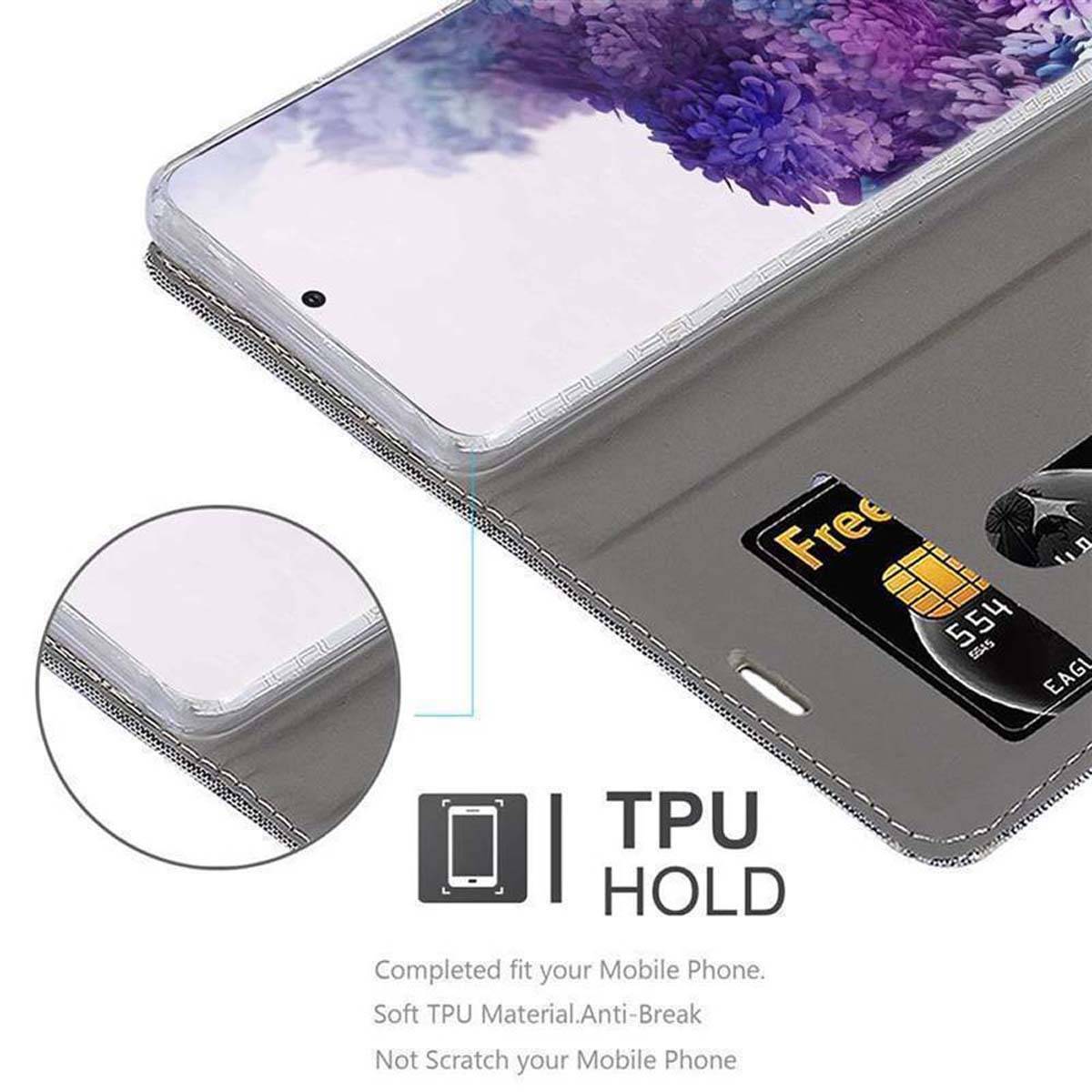 Cadorabo Hülle für Samsung Galaxy S20 ULTRA Schutzhülle in Grau Handy Hülle Etui Book Case Cover