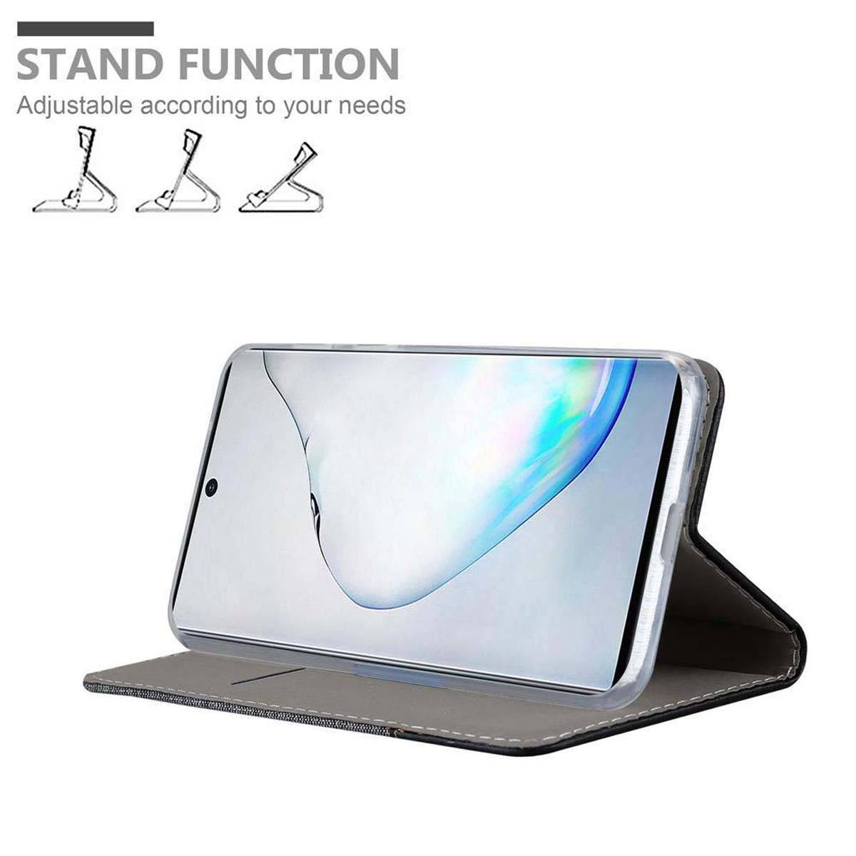 Cadorabo Hülle für Samsung Galaxy NOTE 10 Schutzhülle in Grau Handy Hülle Etui Book Case Cover