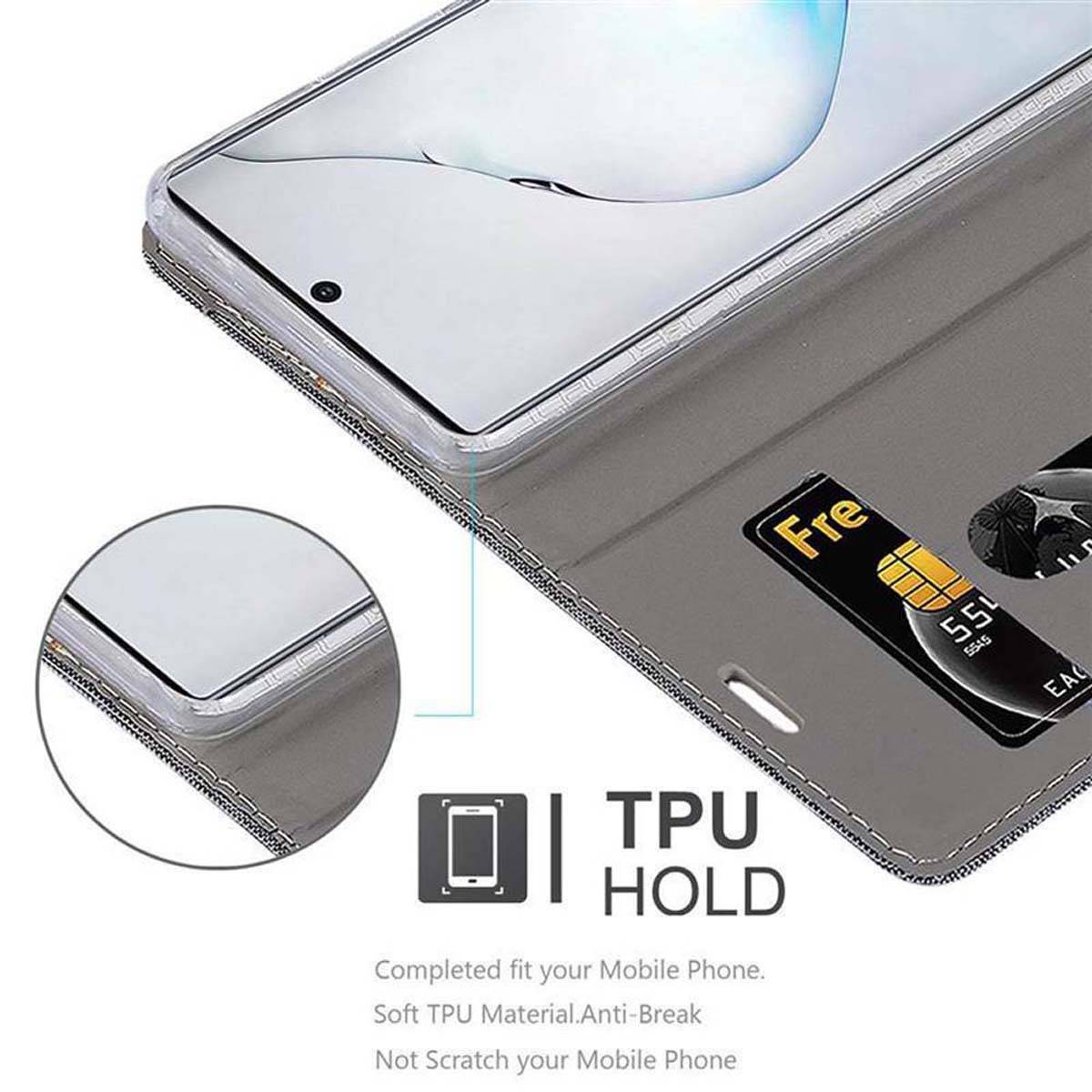 Cadorabo Hülle für Samsung Galaxy NOTE 10 Schutzhülle in Grau Handy Hülle Etui Book Case Cover