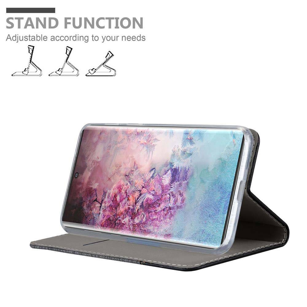 Cadorabo Hülle für Samsung Galaxy NOTE 10 PLUS Schutzhülle in Grau Handy Hülle Etui Book Case Cover