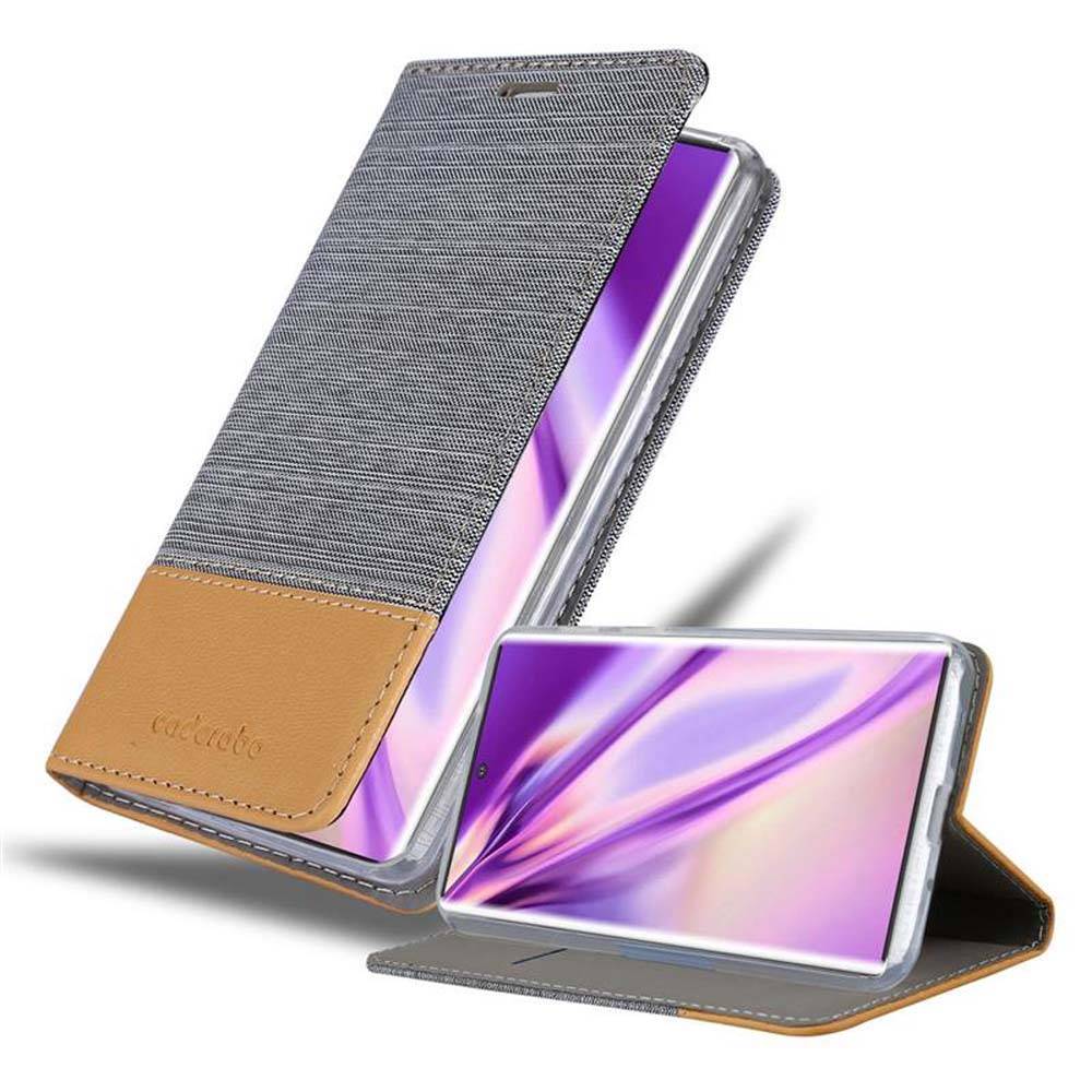 Cadorabo Hülle für Samsung Galaxy NOTE 10 PLUS Schutzhülle in Grau Handy Hülle Etui Book Case Cover