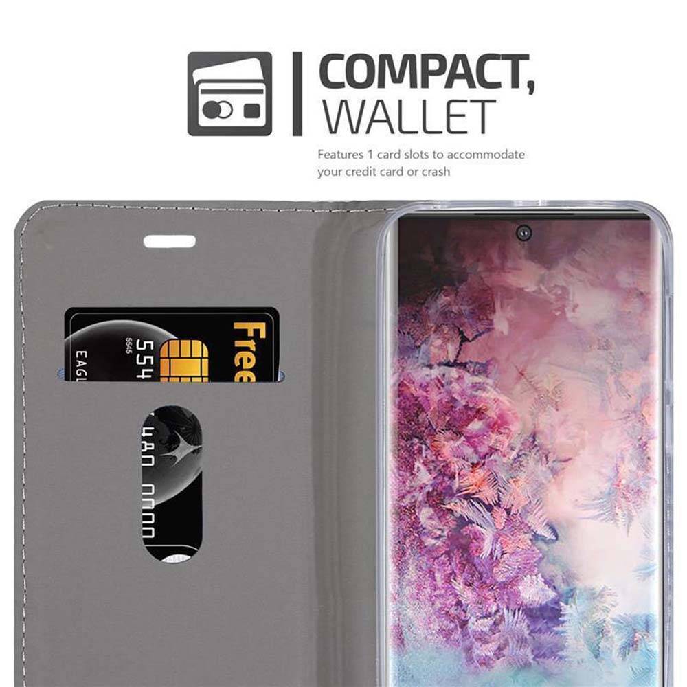 Cadorabo Hülle für Samsung Galaxy NOTE 10 PLUS Schutzhülle in Grau Handy Hülle Etui Book Case Cover