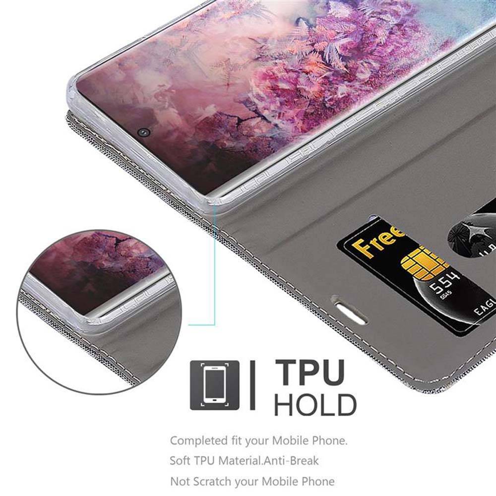 Cadorabo Hülle für Samsung Galaxy NOTE 10 PLUS Schutzhülle in Grau Handy Hülle Etui Book Case Cover