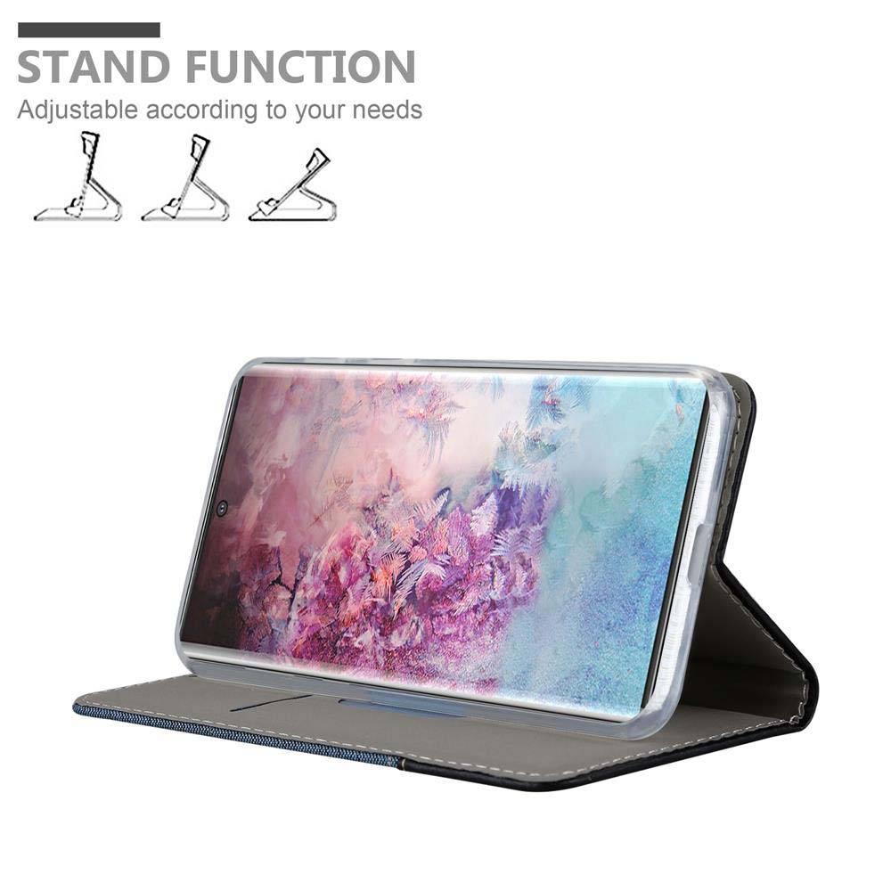Cadorabo Hülle für Samsung Galaxy NOTE 10 PLUS Schutzhülle in Blau Handy Hülle Etui Book Case Cover