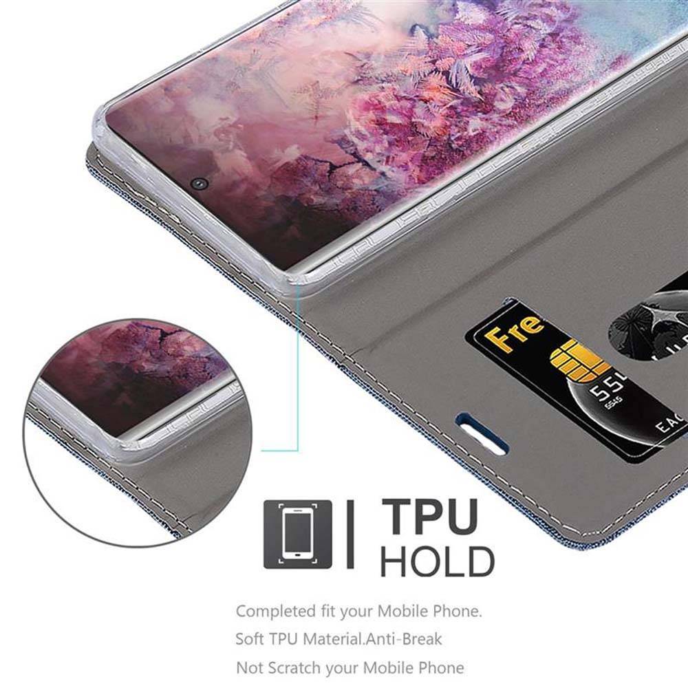 Cadorabo Hülle für Samsung Galaxy NOTE 10 PLUS Schutzhülle in Blau Handy Hülle Etui Book Case Cover