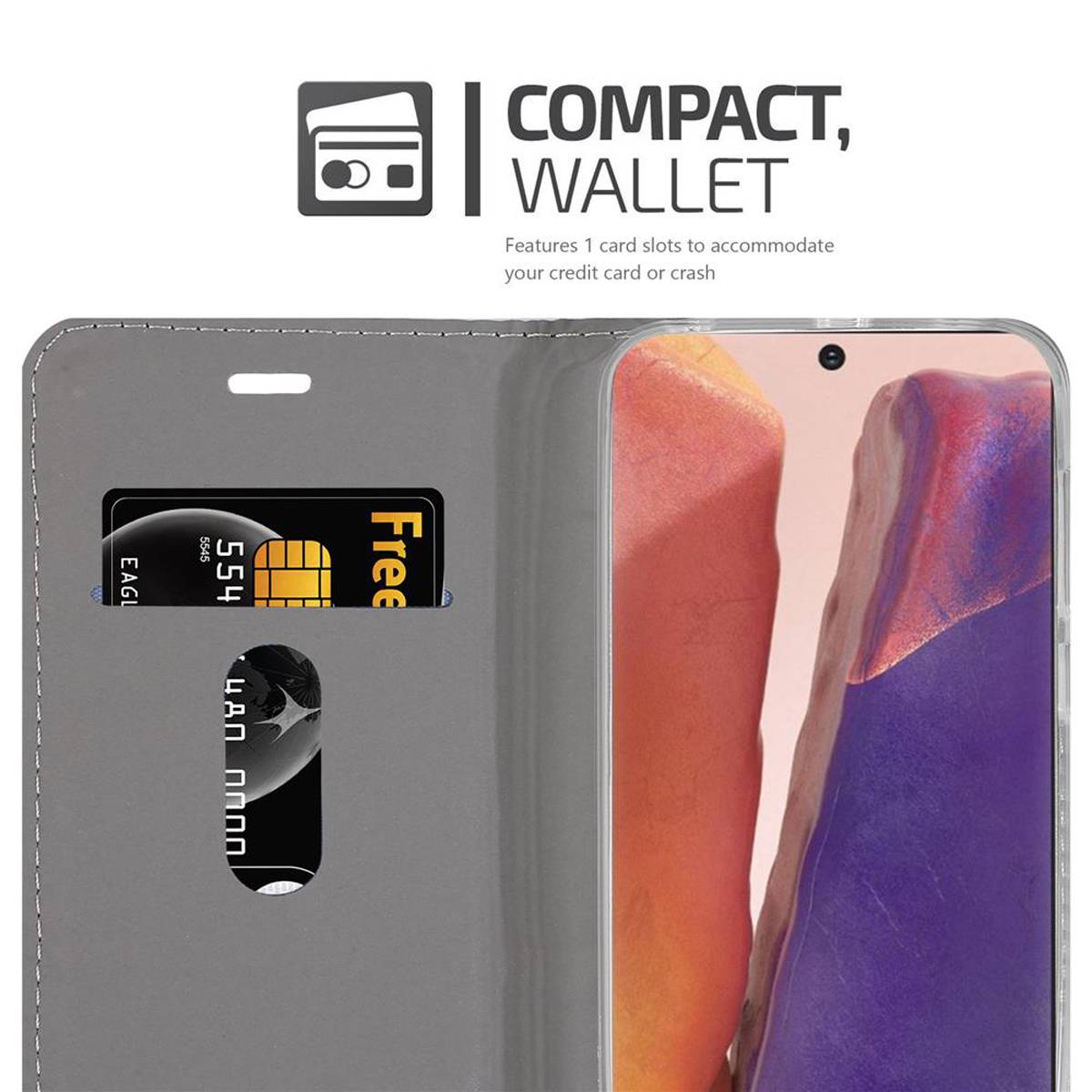 Cadorabo Hülle für Samsung Galaxy NOTE 20 Schutzhülle in Blau Handy Hülle Etui Book Case Cover