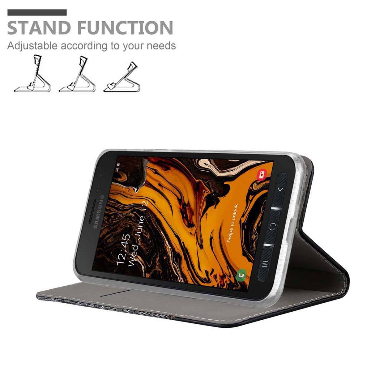 Cadorabo Hülle für Samsung Galaxy XCover 4 / XCover 4s Schutzhülle in Grau Handy Hülle Etui Book Case Cover