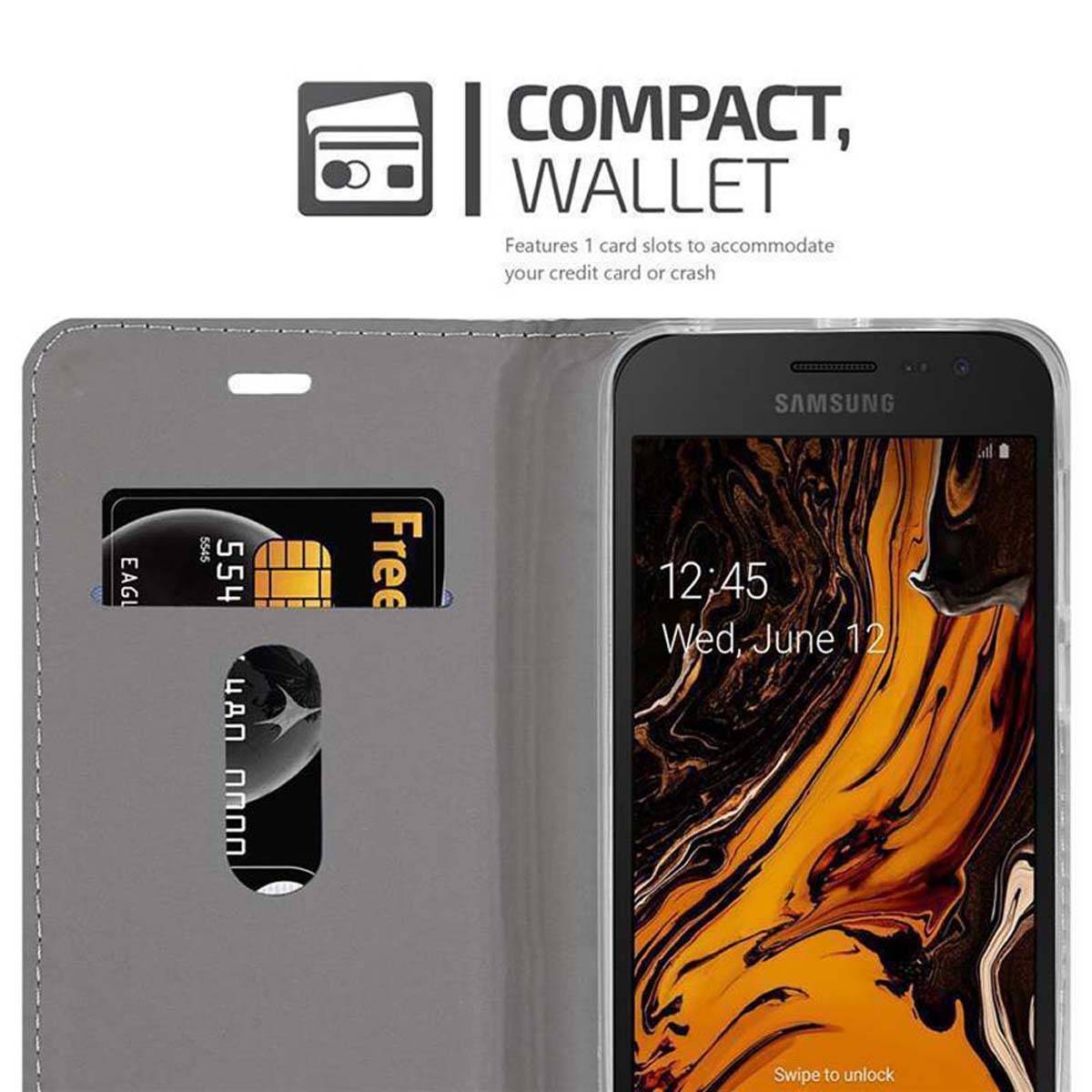 Cadorabo Hülle für Samsung Galaxy XCover 4 / XCover 4s Schutzhülle in Grau Handy Hülle Etui Book Case Cover