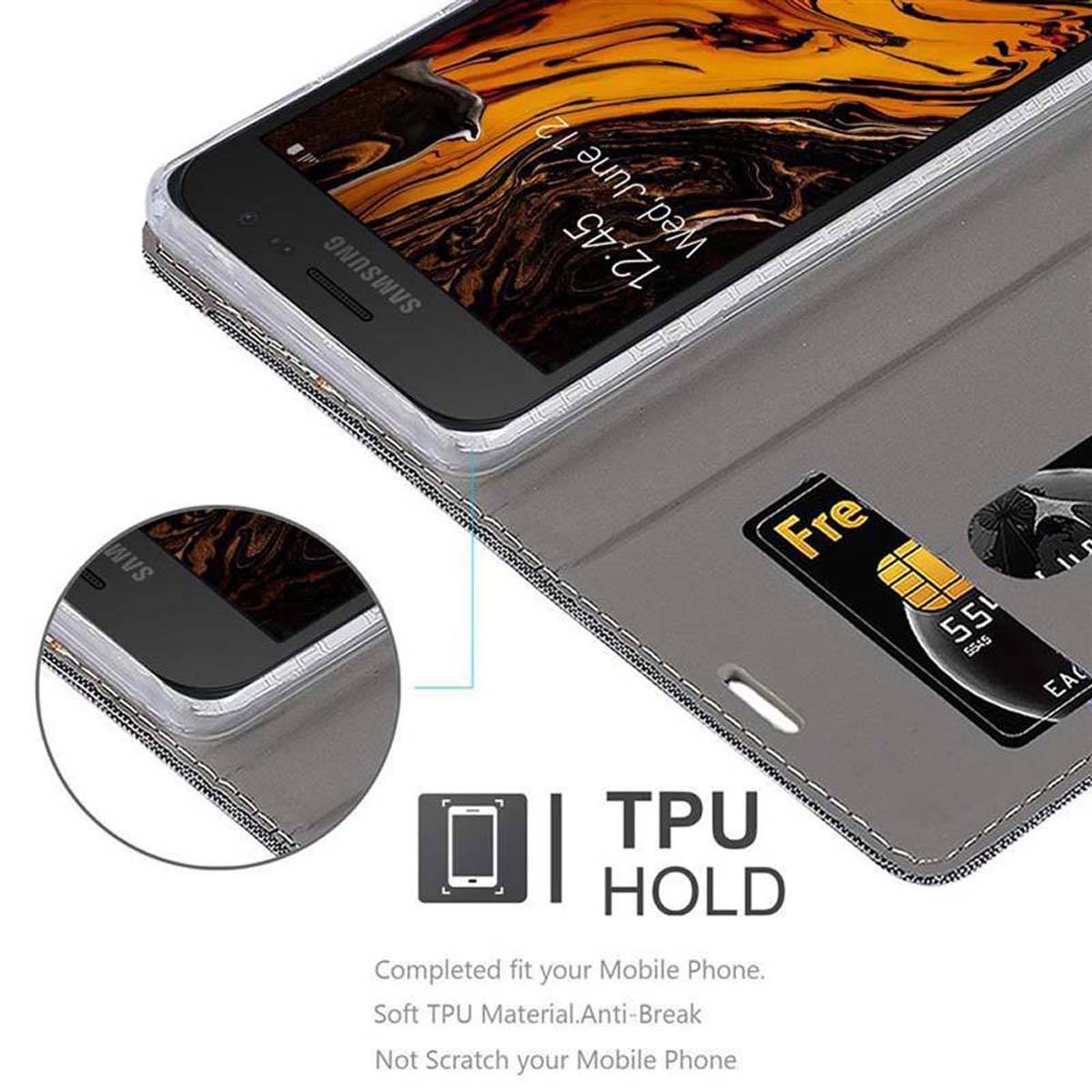 Cadorabo Hülle für Samsung Galaxy XCover 4 / XCover 4s Schutzhülle in Grau Handy Hülle Etui Book Case Cover