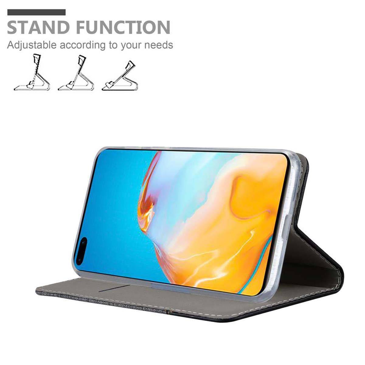 Cadorabo Hülle für Huawei P40 Schutzhülle in Grau Handy Hülle Etui Book Case Cover