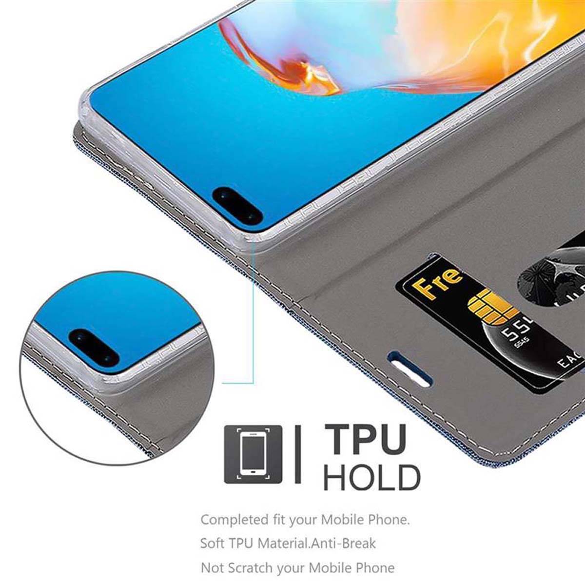 Cadorabo Hülle für Huawei P40 Schutzhülle in Blau Handy Hülle Etui Book Case Cover