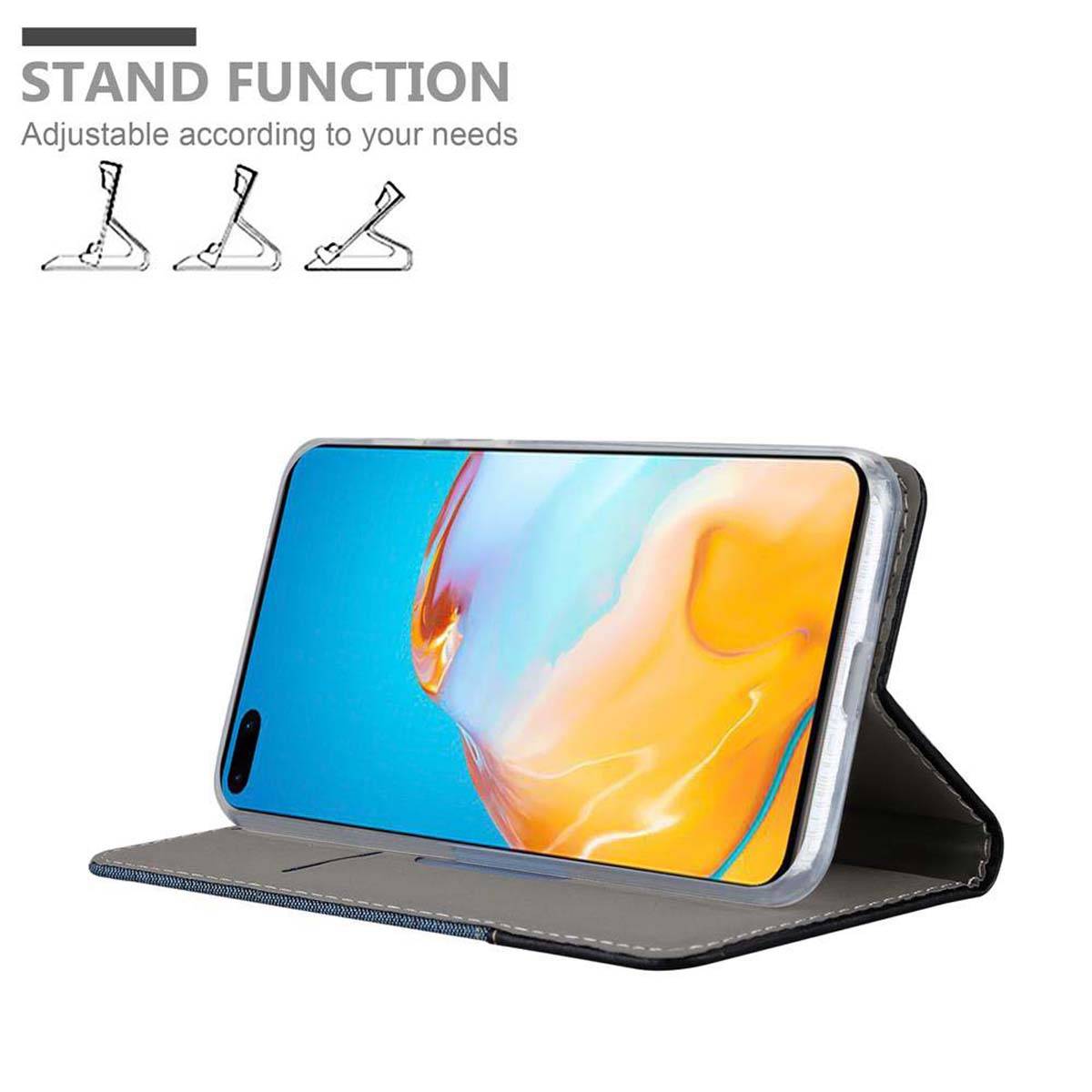 Cadorabo Hülle für Huawei P40 Schutzhülle in Blau Handy Hülle Etui Book Case Cover