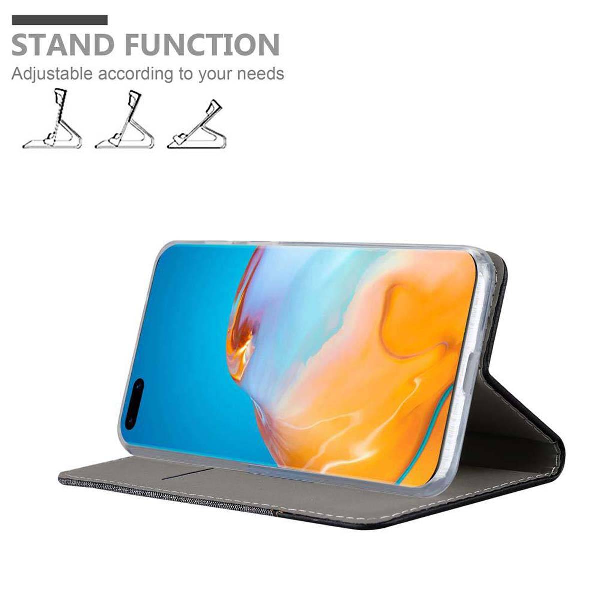 Cadorabo Hülle für Huawei P40 PRO / P40 PRO+ Schutzhülle in Grau Handy Hülle Etui Book Case Cover