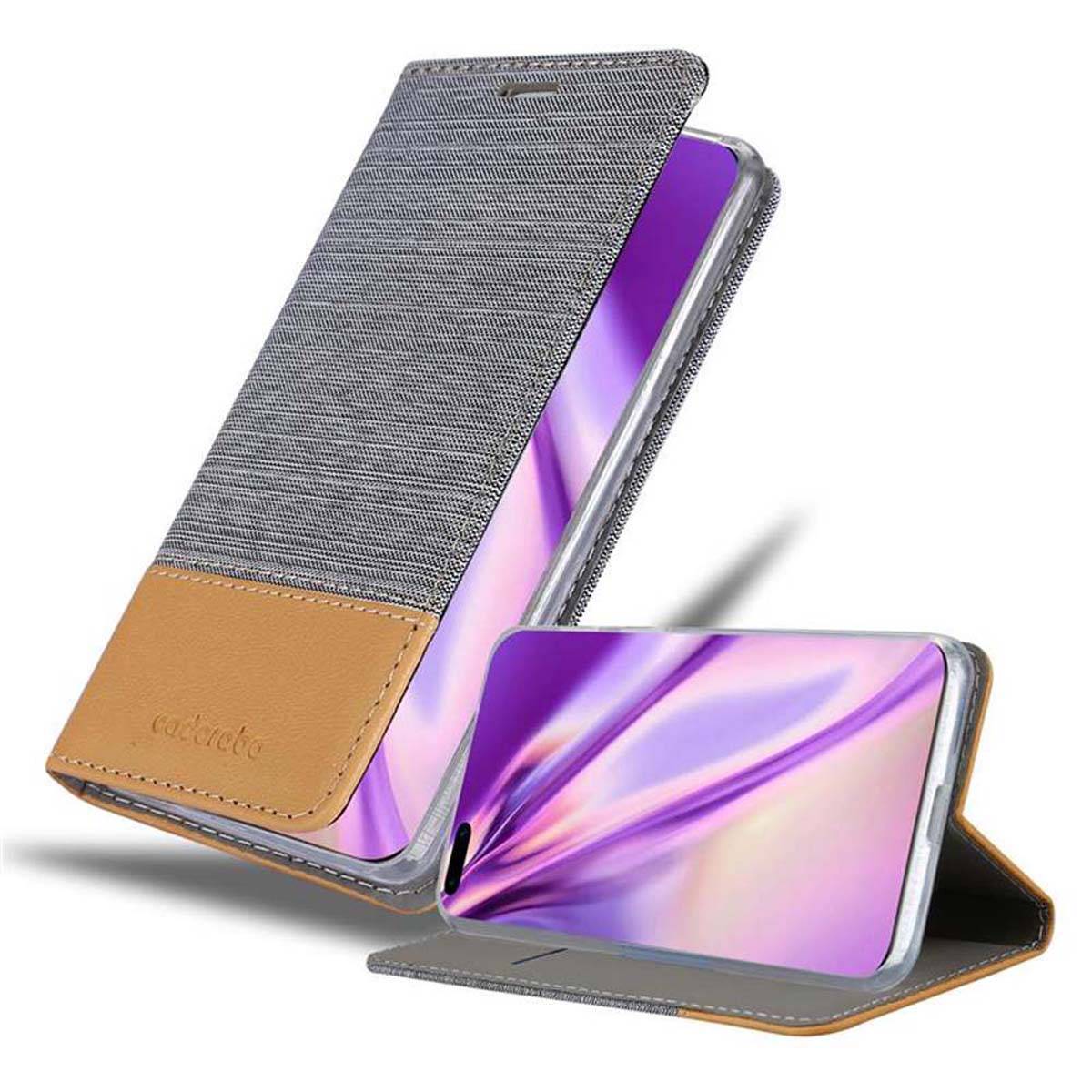 Cadorabo Hülle für Huawei P40 PRO / P40 PRO+ Schutzhülle in Grau Handy Hülle Etui Book Case Cover